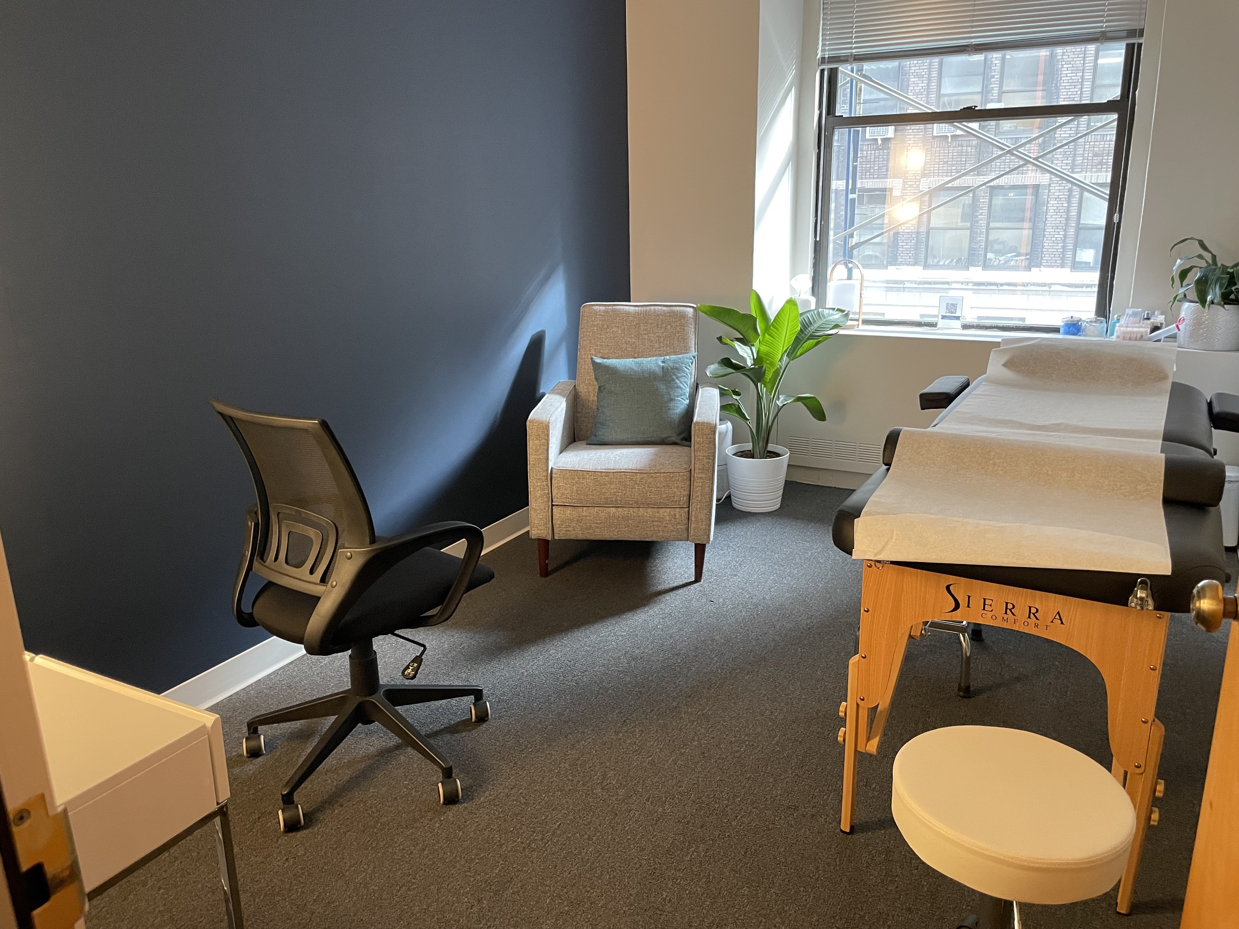 Welcoming reception area with seating and decor