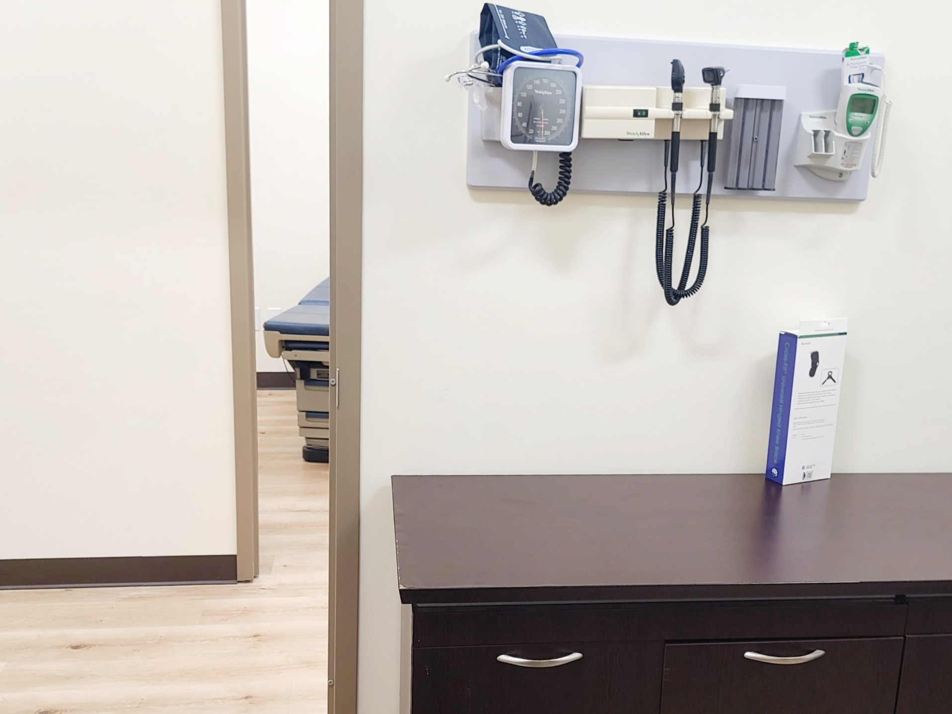 Warm, inviting clinic interior with comfortable seating