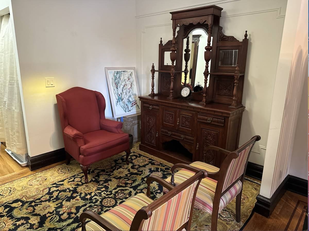 Brightly lit office room with modern furniture and decor