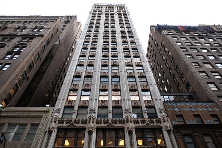 High-rise office building in urban setting