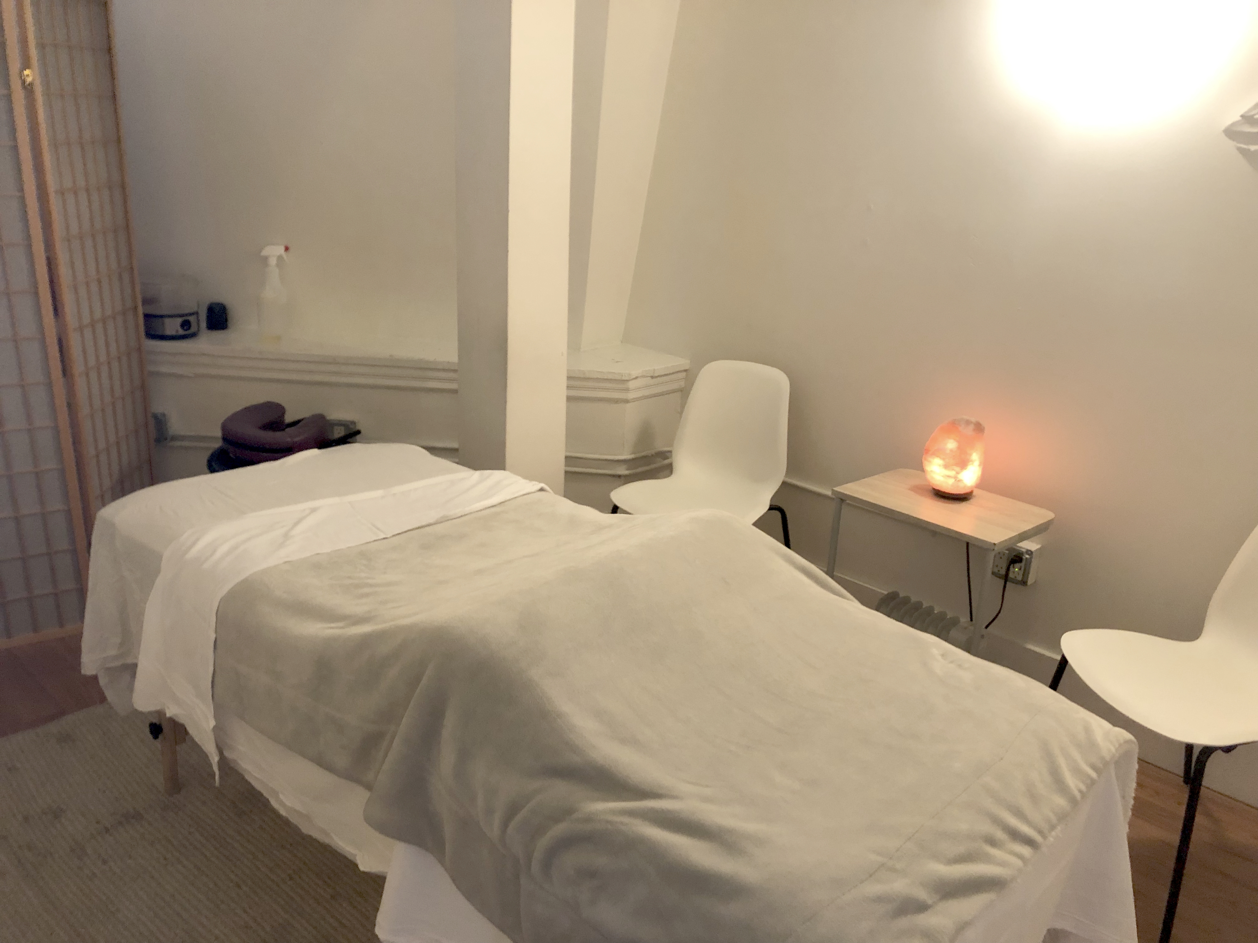 Reception area with seating and desk for visitors