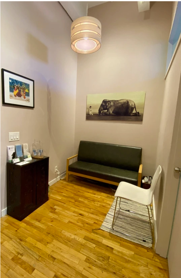 Interior view of conference area with wooden flooring
