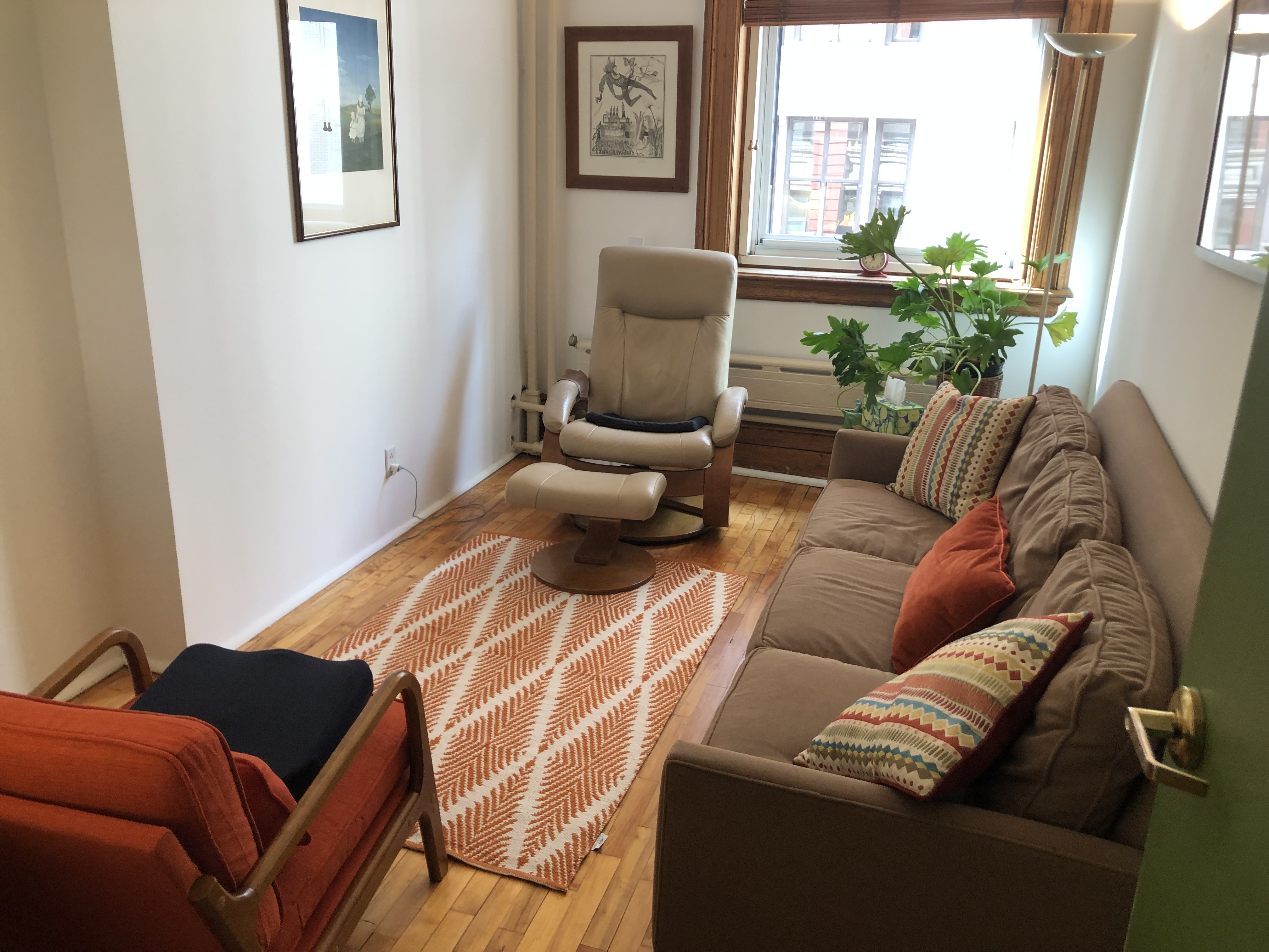 Cozy office living area with furniture and decor