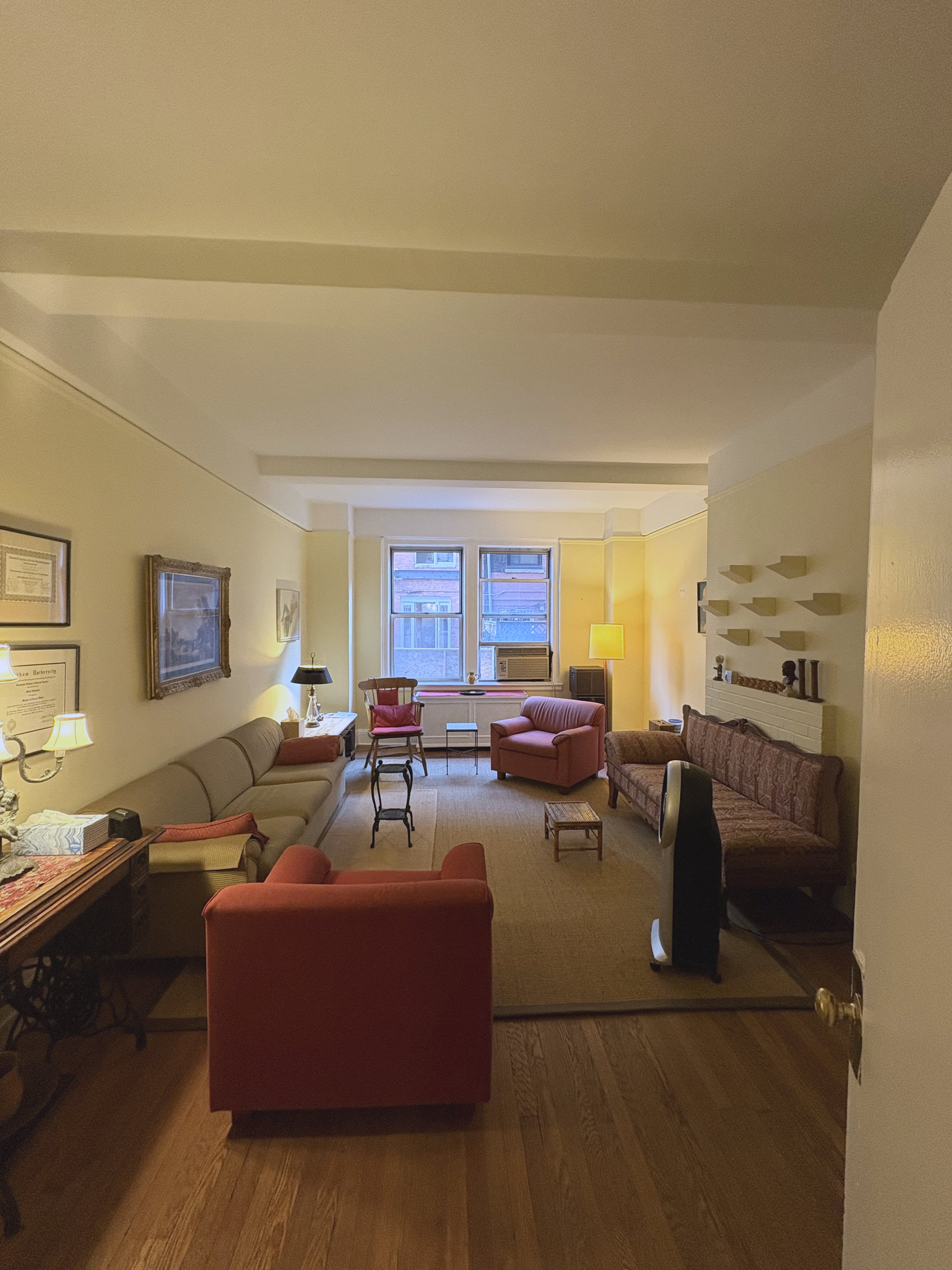 Comfortable living room setup with couch and chair