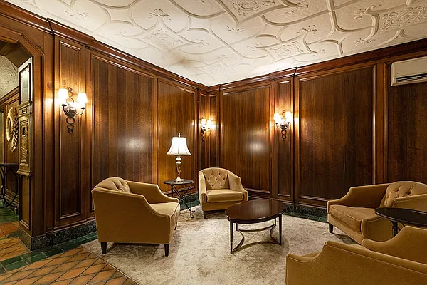 Bright office space with two large windows