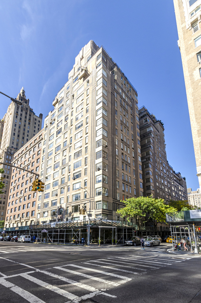 High-rise office building in a bustling urban setting
