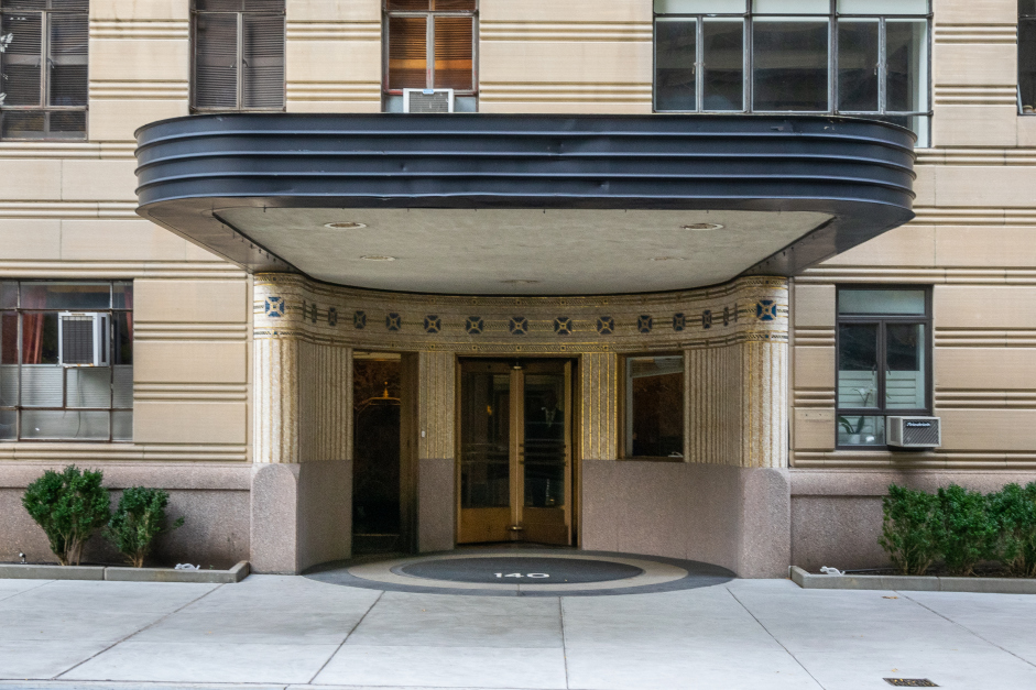 High-rise building in an urban neighborhood setting